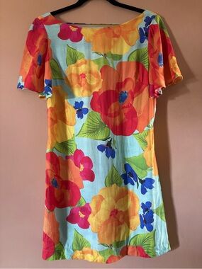 FARM Rio Tunic Mini Dress Blue Tropical Floral Size M